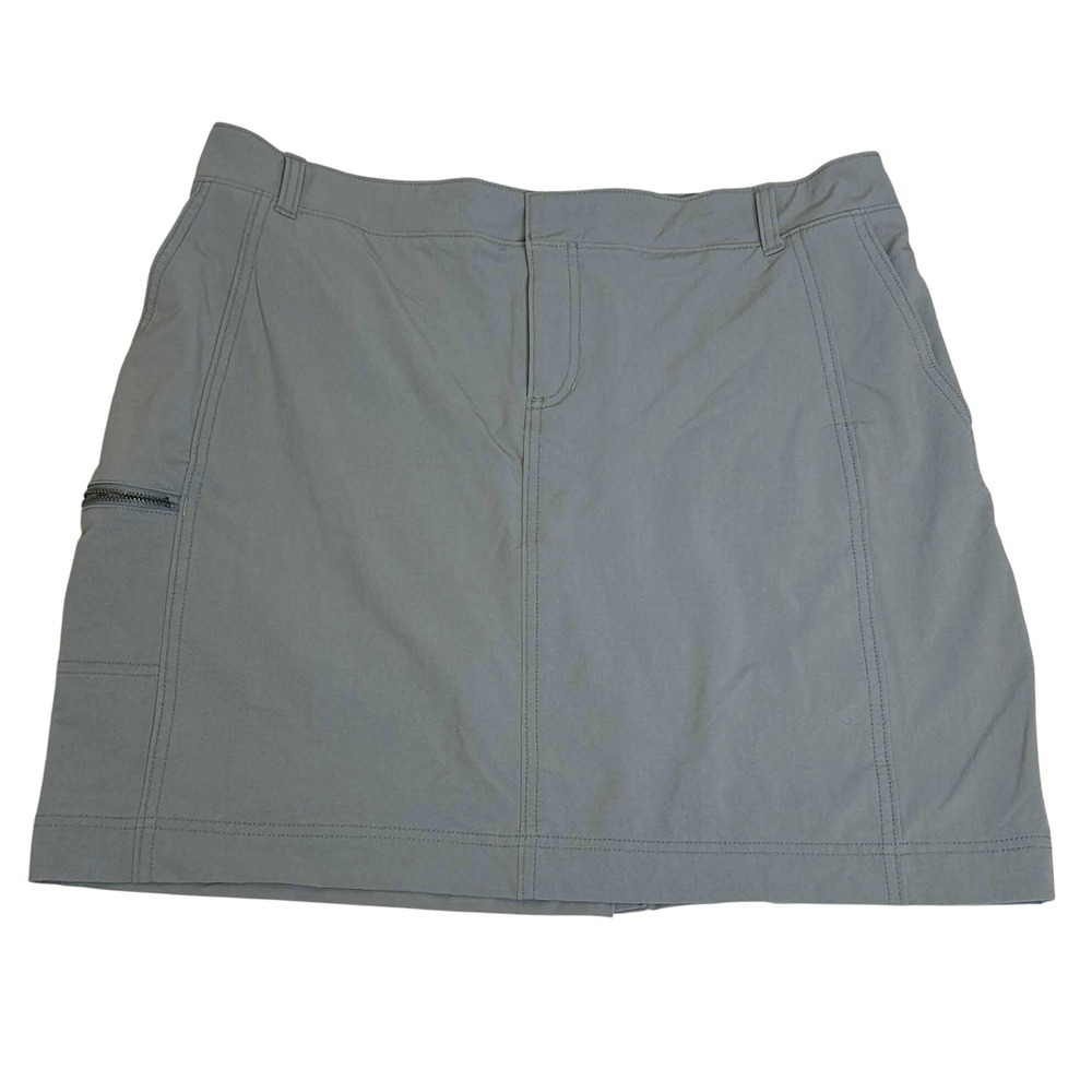 Athleta Gray Active Skort Size 16 Nylon Spandex Stretch Hiking Golf Skirt